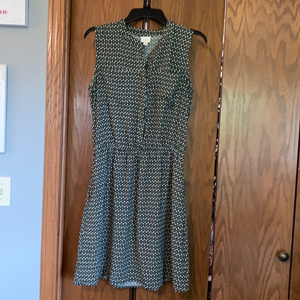 Knee length olive colored dress